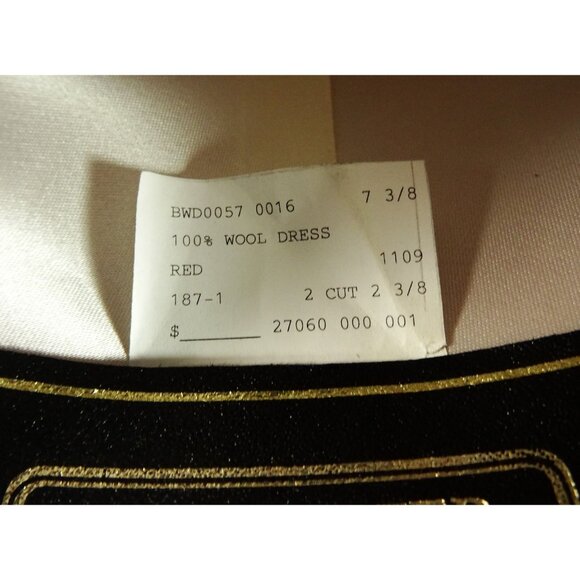 Vintage Biltmore Red Wool Felt Fedora Feather Classic Dress Hat 7 3/8 59 - Picture 8 of 12